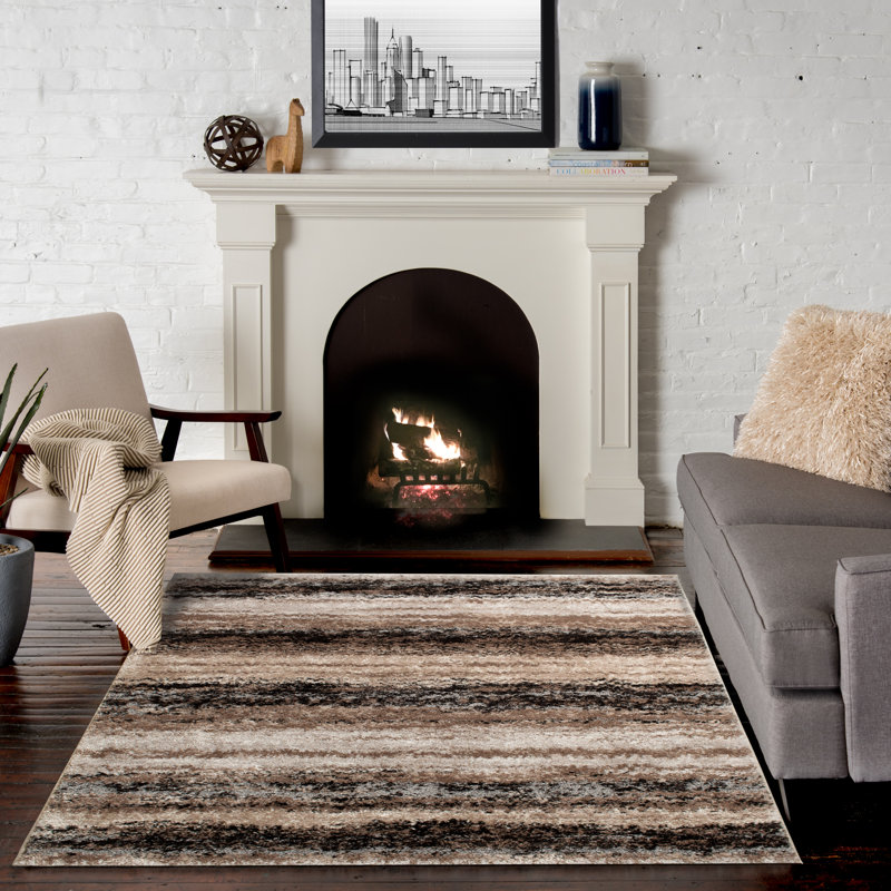 Orren Ellis Textures Jayceon Brown Area Rug, Rectangle 7'10" x 9'10"