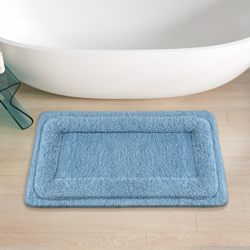 Tapis pour salle de bain Amijan, Bleu, L 16 po x L 24 po