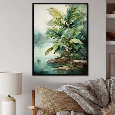 «Beachside Palms Tranquility I», impressions sur toile de palmiers et de palmiers