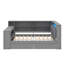 Lit plateforme en bois pleine grandeur avec compartiments, tiroirs, station de charge, DEL et bureau-1617961567