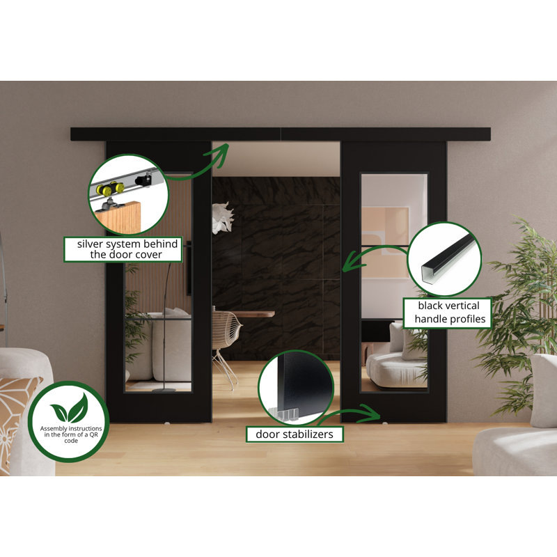 DOOR TORI 2, Black, 154cm x 205cm