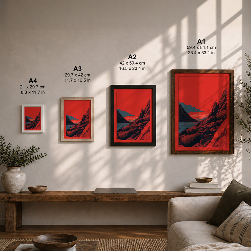 Alien Landscape Modern - Framed Print, A3 - 42.0 x 29.7 cm, White