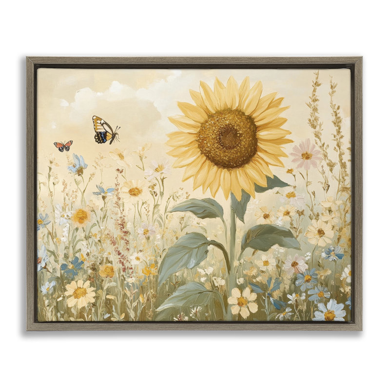 Cadre flottant Sunflower Wonder, Cadre flottant orme Montalcino, H 25 po x l 31 po