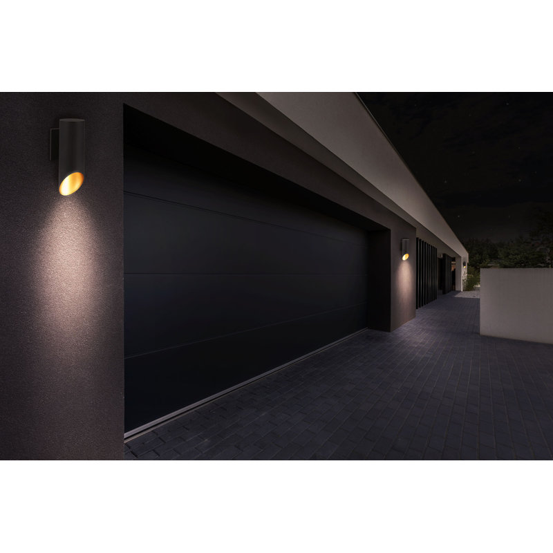 Applique murale d'extérieur 12,5 po Zambrana, Noir / or