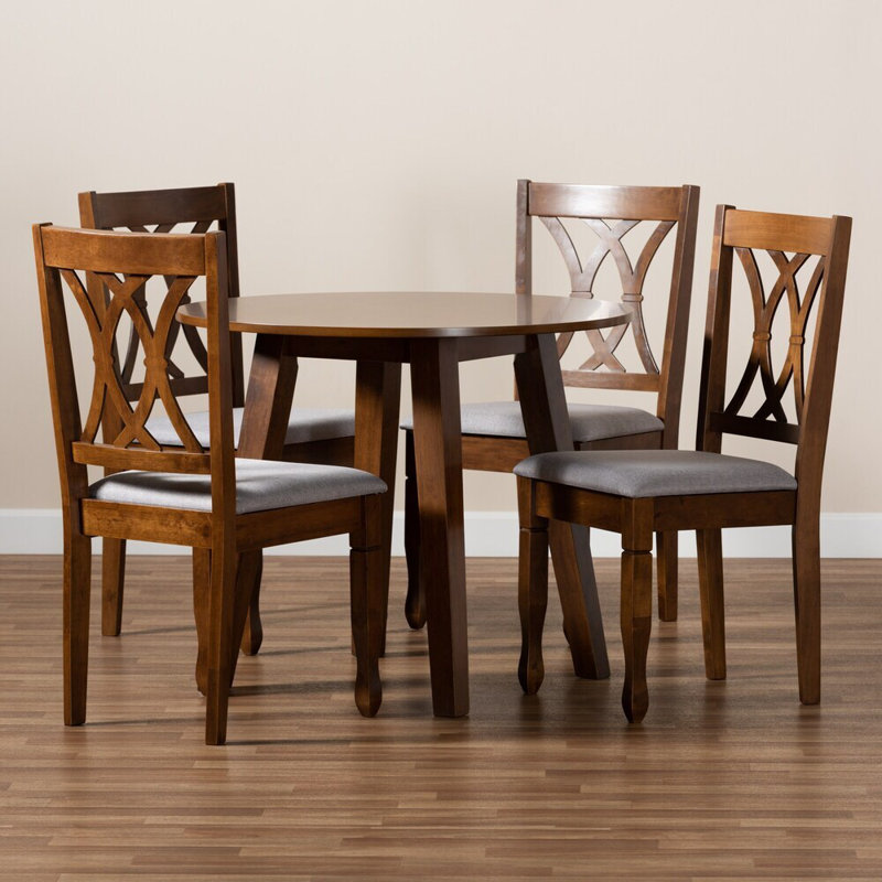 Livie Walnut Round Dining Table