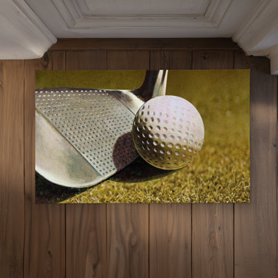 Golf Closeup Man Cave Door Mat - Indoor Outdoor Home Decor