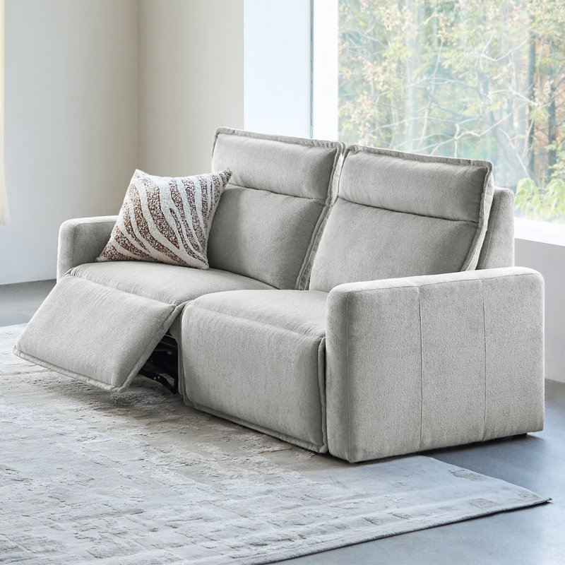 Majida 83"W Oversized Modular Wall-Hugging Power Reclining Sofa with One Reclining Seat, Moonlight Gray
