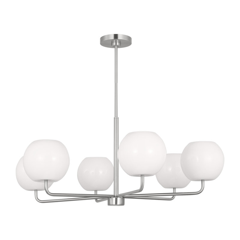 Lustre à 6 lumières Jorund, Acier brossé, Oui