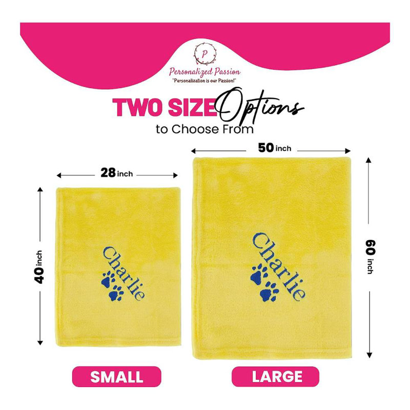 Couverture polaire, 60 po x 50 po, Oui, Jaune