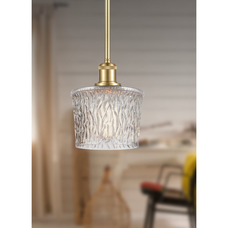 Luminaire suspendu 1 lumière Camire, Ampoule DEL 6 watts Vinage, Or satiné, H 11,25 po