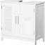 2 portes sous le lavabo - Porte de rangement pour salle de bain blanche