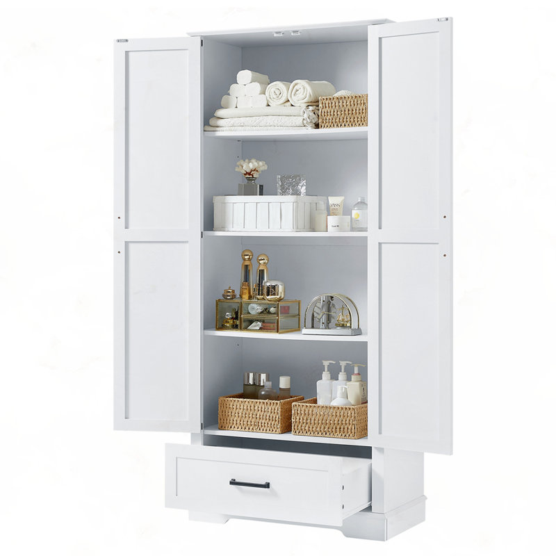 Armoire haute avec deux portes et un tiroir