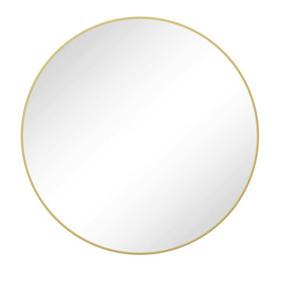 Metal Framed Black 39 Inch Round Wall Mirror - Dressing For Bedroom Bathroom Living Room Mounted Vanity
