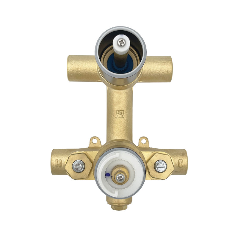 Robinet de baignoire et de douche à double fonction avec valve brute, Chrome