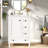 Modern White Wood Vanity Cabinet With Ceramic Sink For Compact Bathrooms
