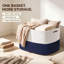 Panier de rangement extra large de 61 cm (24 po) en corde de coton avec poignées, grand panier de rangement tissé pour couvertures, literie, oreillers, jouets et vêtements-1839271502