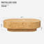 Table basse ovale en bois massif de 43,7 po avec piédestal robuste en bois massif de style Mid-Century pour salon-1344530620