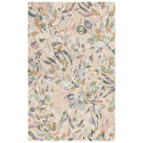 Lyia Hand Tufted Wool/Cotton Floral Rug in Blue/Green/Beige