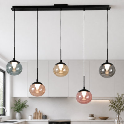 Luminaire suspendu linéaire pour îlot de cuisine à 5 lumières DEL