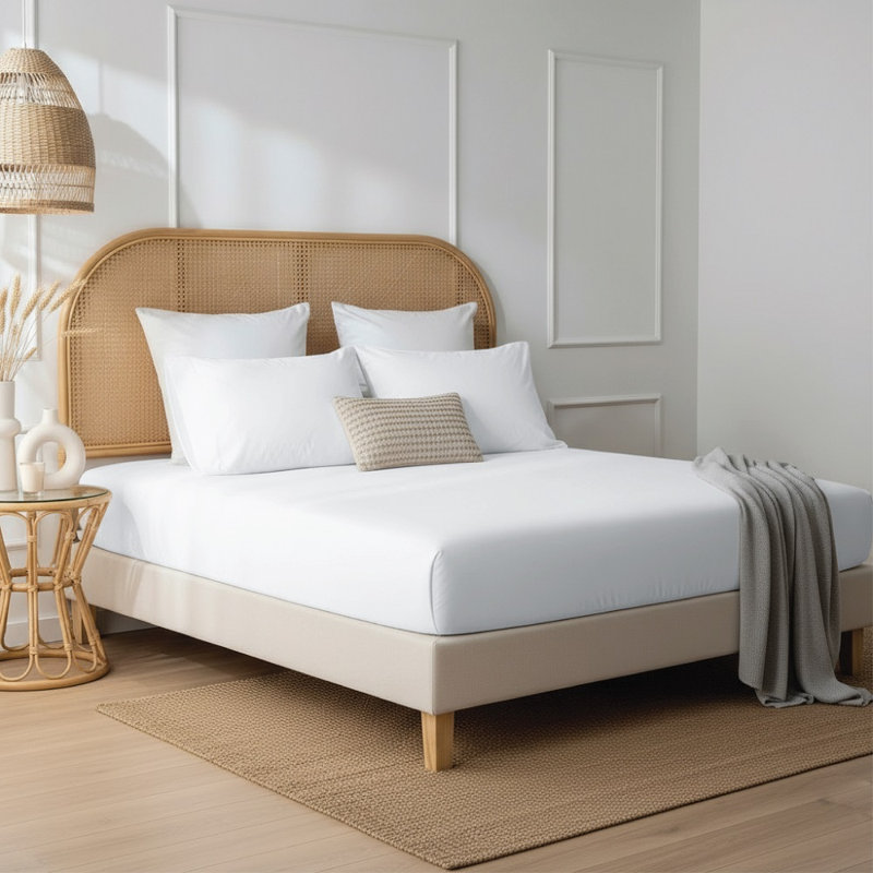 Janoshan 100% Egyptian Cotton Fitted Sheet, Extra Deep Pocket Luxury Bed Sheet, Soft, Breathable, Hotel Quality Bedding