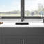 Évier de cuisine encastré noir à quartz 17,32 po x 16,07 po - Composite avancé pour un évier stable, élimine le bruit et la saleté, surfaces de nettoyage non poreuses, conception arrondie, livré avec une grille de guidage en granit-121644744