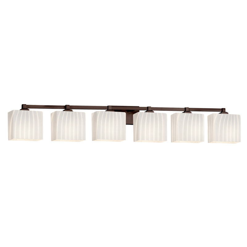 Éclairage pour meuble-lavabo rectangulaire 6 lumières Casson, Chrome poli
