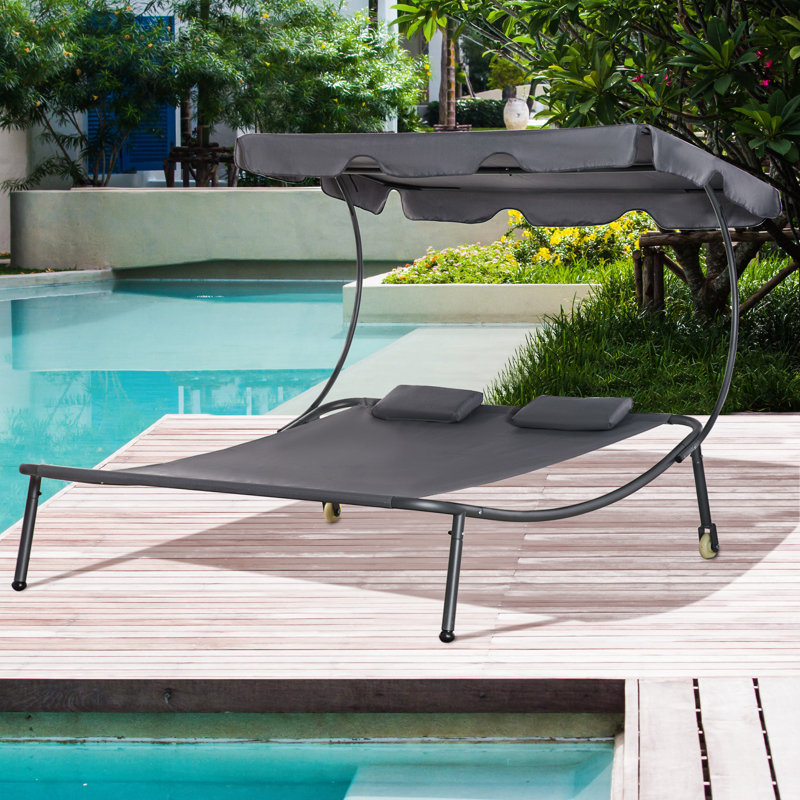 Chaise longue double 67 po avec coussins Wade, Beige