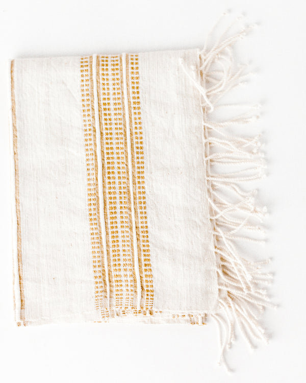 Aden Cotton Hand Towel, Yellow/White