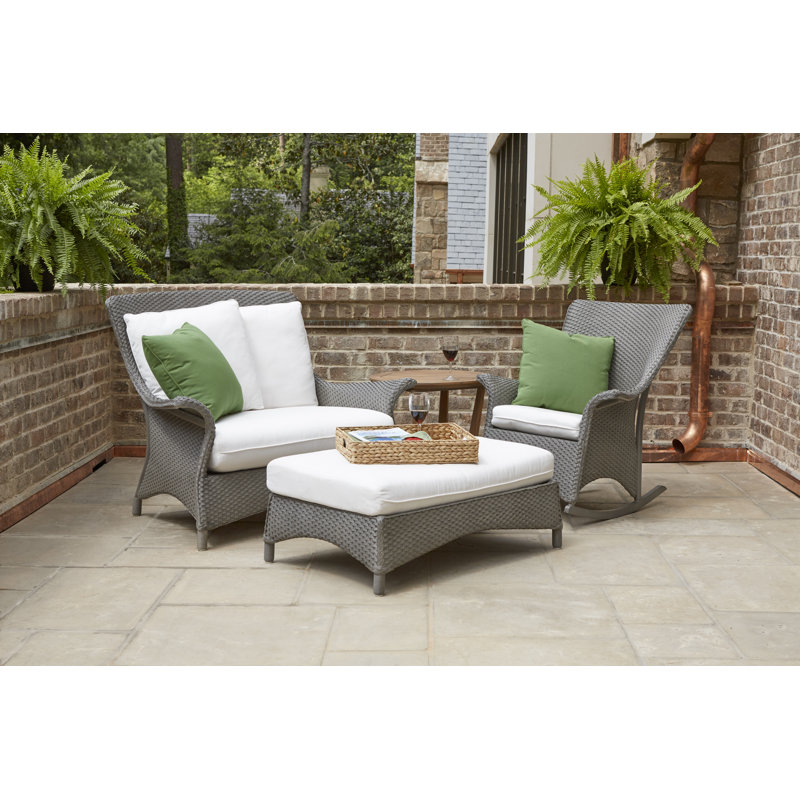 Mandalay Outdoor Lounge Chair, Rollo Linen, Hickory