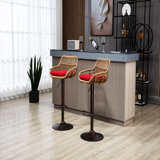 Danyu Swivel Upholstered Adjustable Height Counter Stool