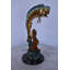 Statue Dorado ou Mahi Mahi avec corail en bronze - Taille: L 5 po x l 10 po x H 19 po