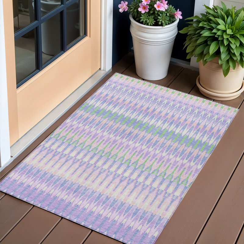 Tapis intérieur lavable rose 3 pi x 5 pi Southwestern