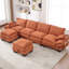 Nuage profond avec revêtement en velours côtelé, agencements multiples, idéal pour le salon et le siège modulaire, tissu, système de coussin à deux couches, appartement
