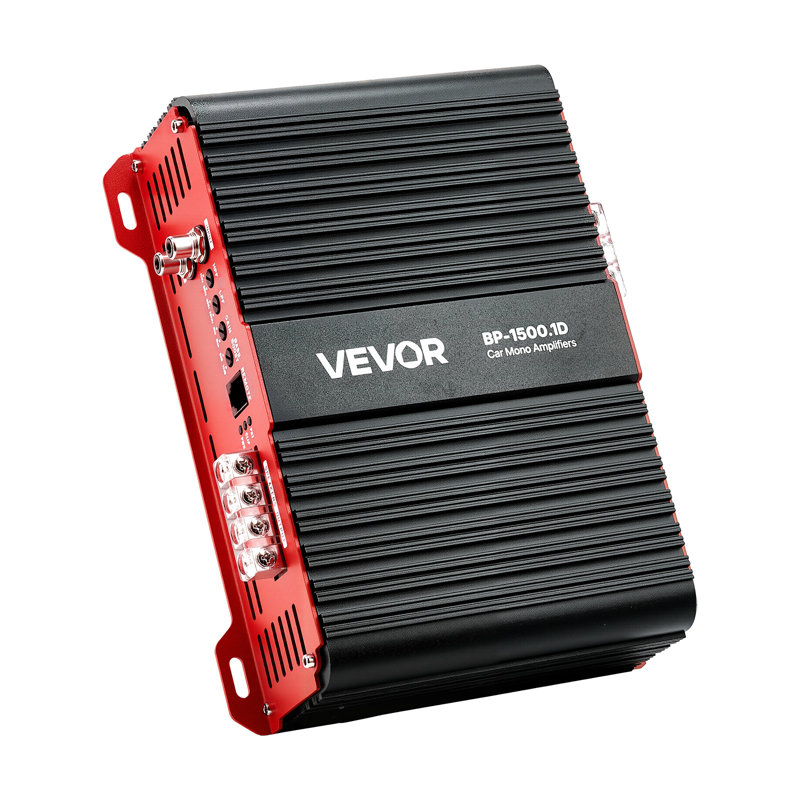 Amplificateur de voiture monobloc, 1200 W RMS MAX, stable 1/2/4 Ohm, amplificateur audio de voiture de classe D à 1 canal avec contrôle de niveau du caisson de basses à distance, filtre passe-bas, amplification des basses et changement de phase, contr?