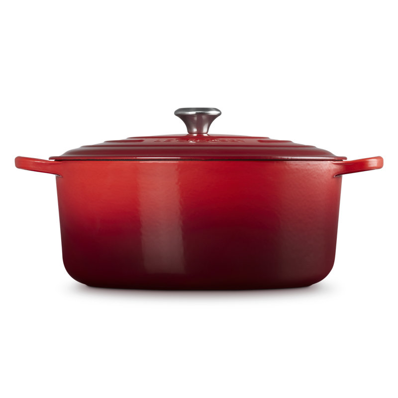 Le Creuset Signature Enameled Cast Iron Round Dutch Oven with Lid, Cerise, 13.25 quarts