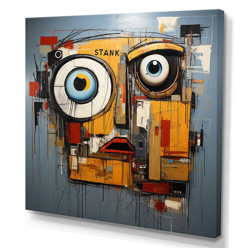 Pop Pop Robot VI - Imprimé, H 30 po x l 30 po x P 1 po, Toile tendue
