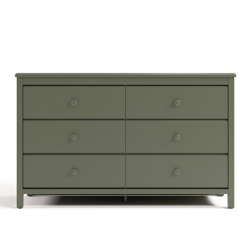 Commode double 6 tiroirs Alpine, Olive
