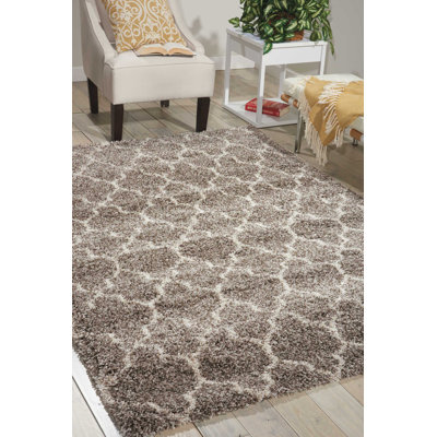 Tapis marocain beige à poils longs Sigrid