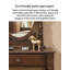 Coiffeuse vintage en bois avec miroir ovale inclinable