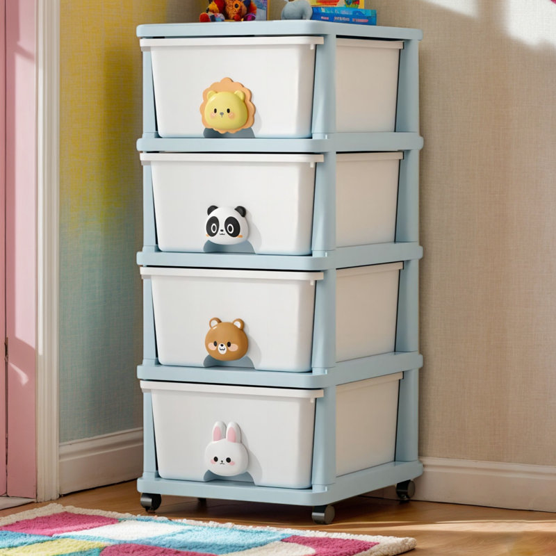 Rangement roulant à 4 tiroirs - parfait pour la chambre à coucher, le salon et plus encore