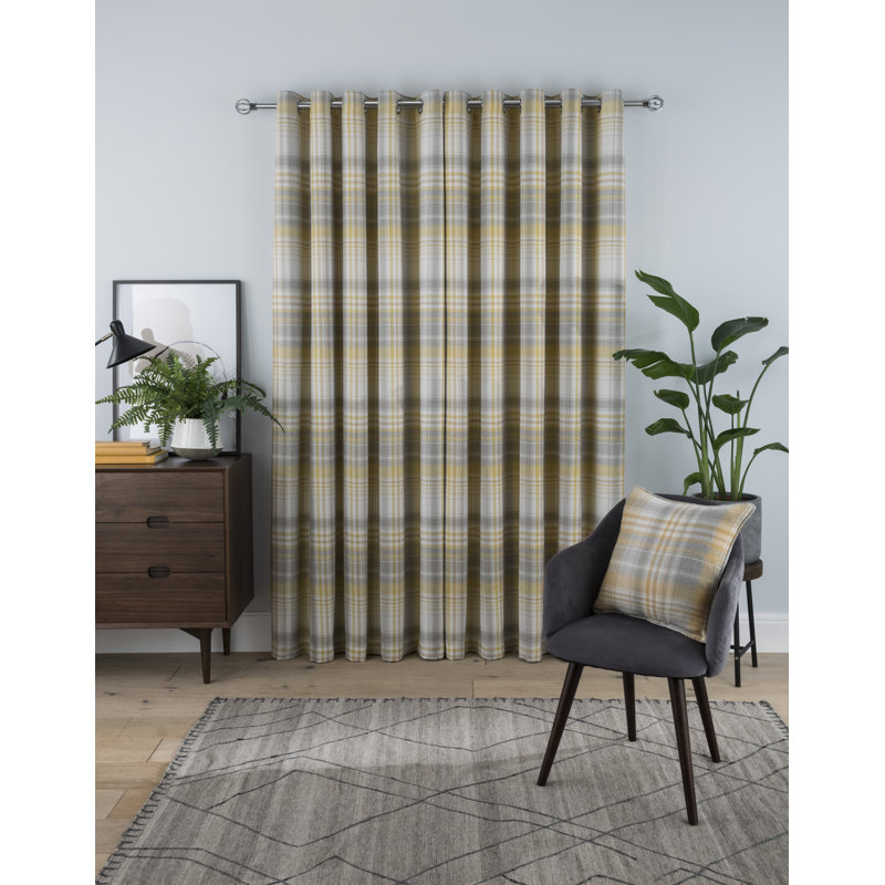 Haynie Room Darkening Curtain Pair, Ochre, Width 168 x Drop 137cm