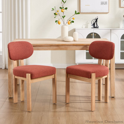 Wooden Dining Chairs Set Of 2, Modern Fabric Upholstered Dining Room Chair Kitchen Chairs, Farmhouse Dinner Chair For Kitchen Dining Room