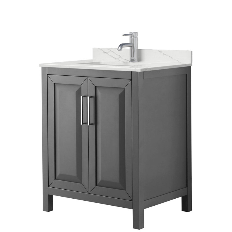 Daria 30'' W Vanity, Polished Chrome, Giotto Quartz, Gray
