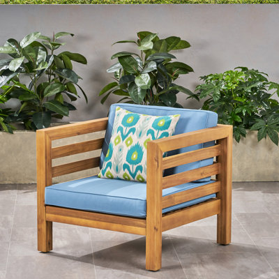 Fauteuil club moderne du milieu du siècle 2 - Bois, bleu noyer Simplicity 2 chaises en bois + revêtement