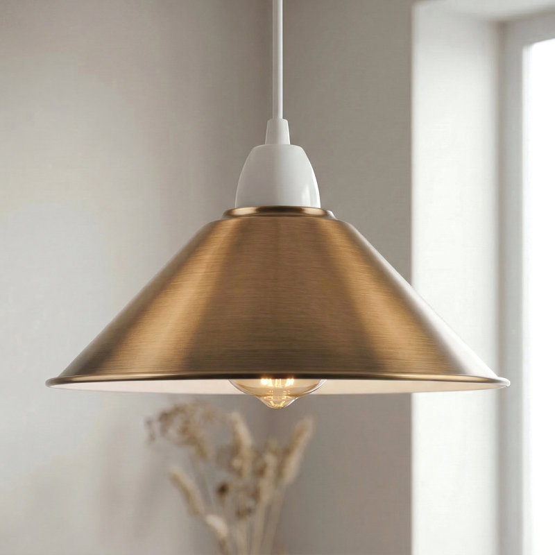 10 cm H Cone Lamp Shade, Yellow Brass
