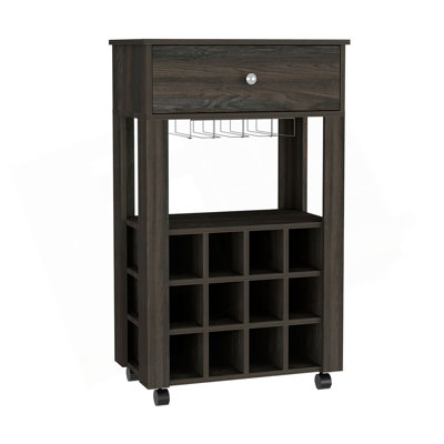 Margh Bar Cart Drawer, Carbon Espresso