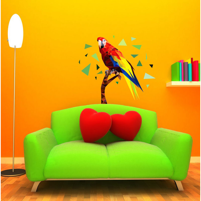 Adhésif décoratif perroquet Polygonal, H 33 po x l 36 po