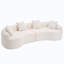 Canapé courbé désossé, canapé modulaire à compression de 110 po, blanc à haute densité, canapé-lit pour salon, salon, chambre à coucher, chenille