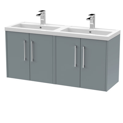 Juno Double Bathroom Vanity with Integrated Polymarble Basin
