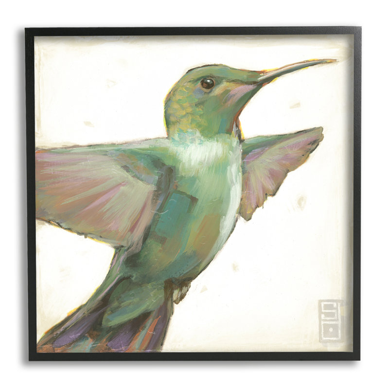 Colibri vert par Stacy Daguiar, Giclée encadrée noir minuit, H 17 po x l 17 po x P 1,5 po
